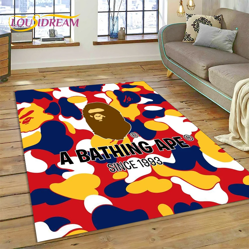 Commercial Printing Machine - 3D-Druck B-BAPE Modischer Teppich für Schlafzimmer,