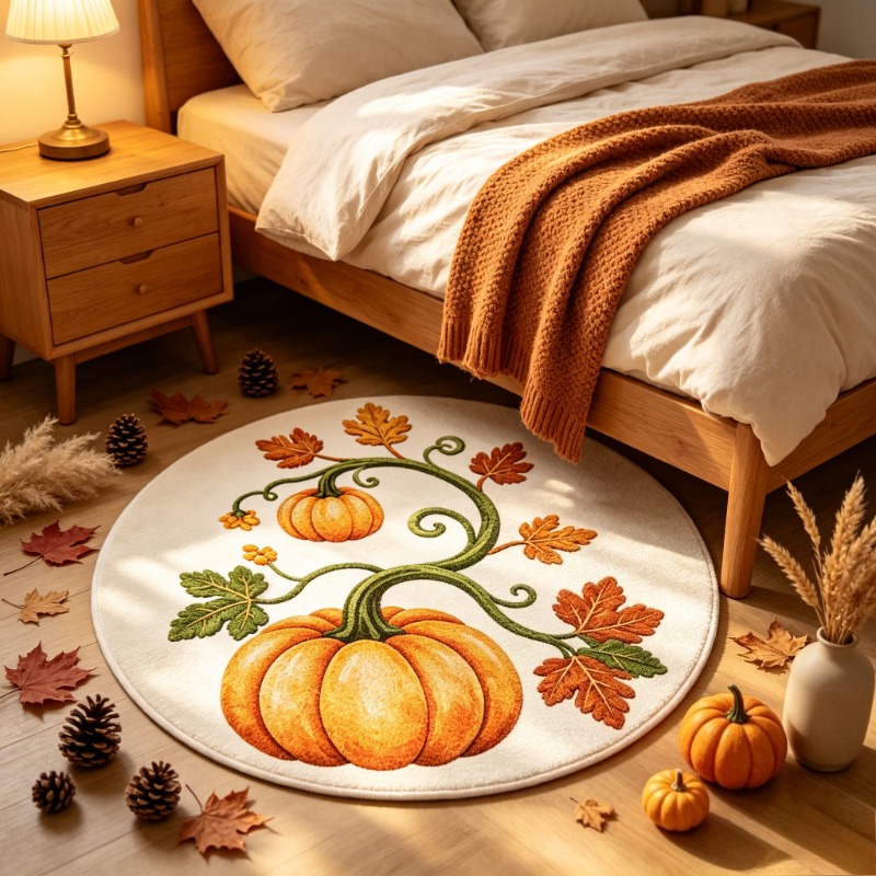 Herbst-Kürbis-Ernte Runder Tep – Wholesale Commercial Printing Bewertung und Preis