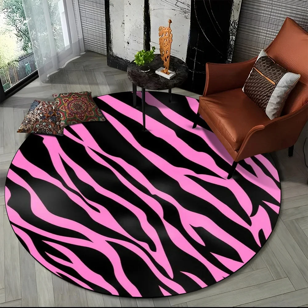 Pink Zebra Stripe Print Round  – Commercial Printing Format Bewertung und Preis